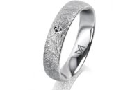 Ring Platin 950 4.5 mm kristallmatt 1 Brillant G vs 0,025ct