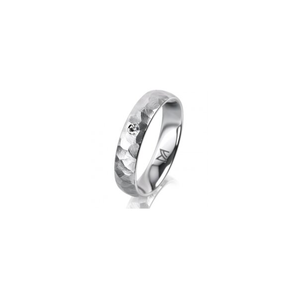Ring Platin 950 4.5 mm diamantmatt 1 Brillant G vs 0,025ct