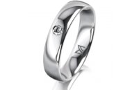 Ring Platin 950 4.5 mm poliert 1 Brillant G vs 0,050ct