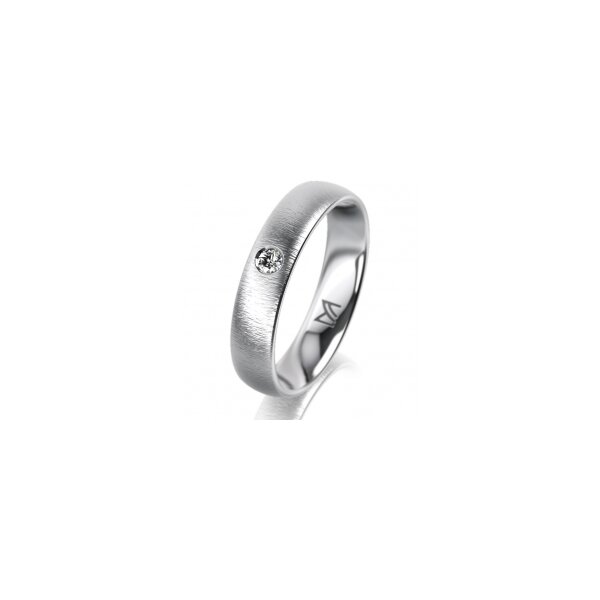 Ring Platin 950 4.5 mm sandmatt 1 Brillant G vs 0,050ct