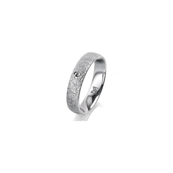 Ring Platin 950 4.5 mm kristallmatt 1 Brillant G vs 0,050ct