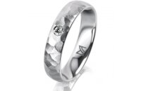 Ring Platin 950 4.5 mm diamantmatt 1 Brillant G vs 0,050ct