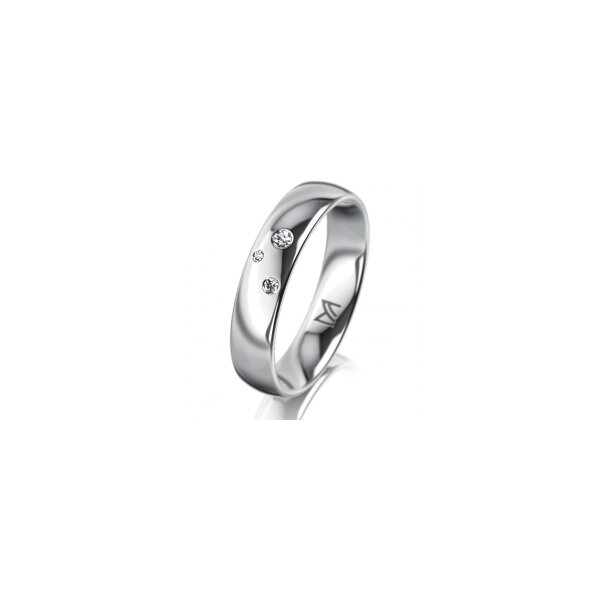 Ring Platin 950 4.5 mm poliert 3 Brillanten G vs Gesamt 0,035ct