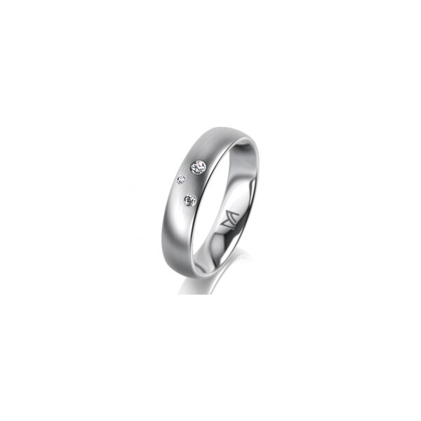 Ring Platin 950 4.5 mm l&auml;ngsmatt 3 Brillanten G vs Gesamt 0,035ct