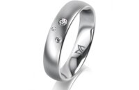 Ring Platin 950 4.5 mm l&auml;ngsmatt 3 Brillanten G vs...
