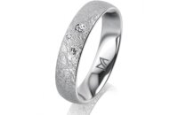 Ring Platin 950 4.5 mm kreismatt 3 Brillanten G vs Gesamt...