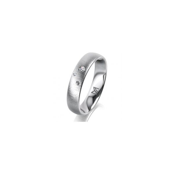 Ring Platin 950 4.5 mm sandmatt 3 Brillanten G vs Gesamt 0,035ct