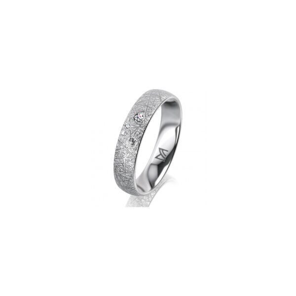 Ring Platin 950 4.5 mm kristallmatt 3 Brillanten G vs Gesamt 0,035ct