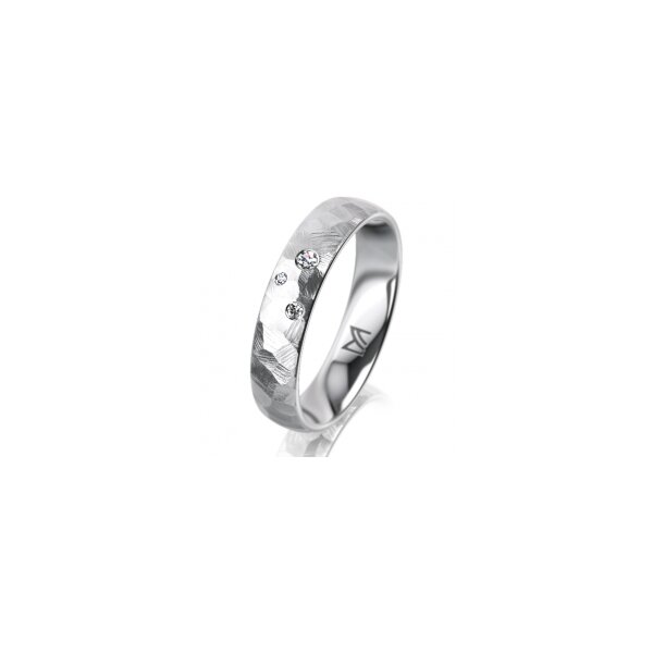 Ring Platin 950 4.5 mm diamantmatt 3 Brillanten G vs Gesamt 0,035ct