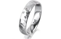 Ring Platin 950 4.5 mm diamantmatt 3 Brillanten G vs...