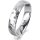 Ring Platin 950 4.5 mm diamantmatt 3 Brillanten G vs Gesamt 0,035ct