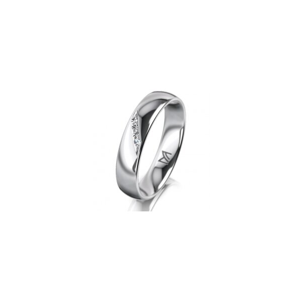 Ring Platin 950 4.5 mm poliert 4 Brillanten G vs Gesamt 0,025ct