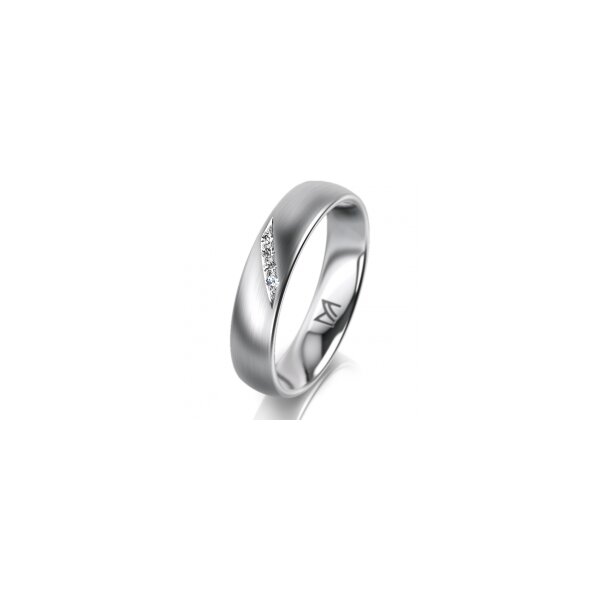 Ring Platin 950 4.5 mm l&auml;ngsmatt 4 Brillanten G vs Gesamt 0,025ct