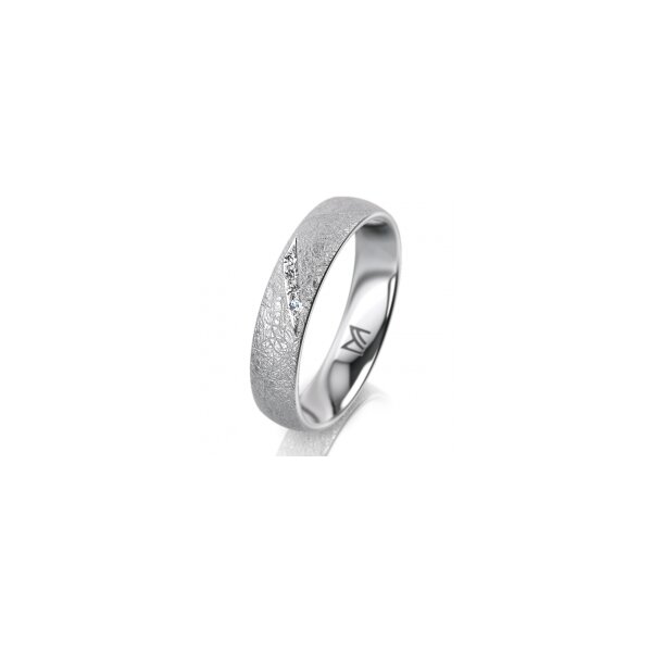 Ring Platin 950 4.5 mm kreismatt 4 Brillanten G vs Gesamt 0,025ct