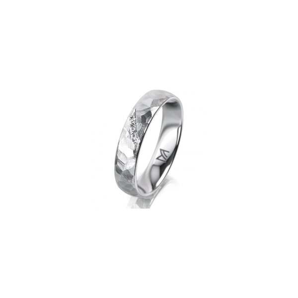 Ring Platin 950 4.5 mm diamantmatt 4 Brillanten G vs Gesamt 0,025ct
