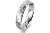 Ring Platin 950 4.5 mm diamantmatt 4 Brillanten G vs...