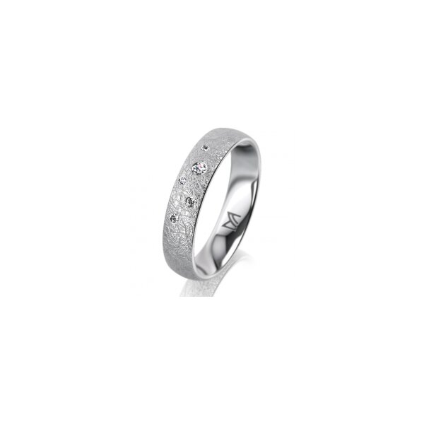 Ring Platin 950 4.5 mm kreismatt 5 Brillanten G vs Gesamt 0,045ct