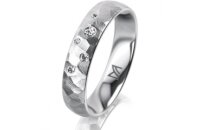 Ring Platin 950 4.5 mm diamantmatt 5 Brillanten G vs...