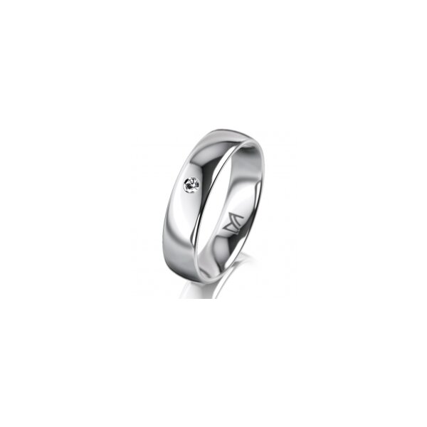 Ring Platin 950 5.0 mm poliert 1 Brillant G vs 0,025ct