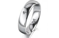 Ring Platin 950 5.0 mm poliert 1 Brillant G vs 0,025ct
