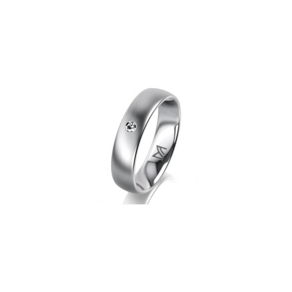 Ring Platin 950 5.0 mm l&auml;ngsmatt 1 Brillant G vs 0,025ct