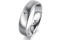 Ring Platin 950 5.0 mm l&auml;ngsmatt 1 Brillant G vs...