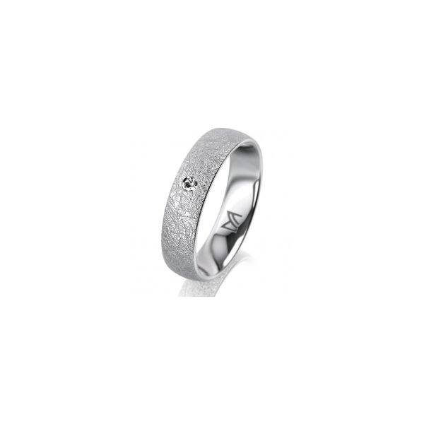 Ring Platin 950 5.0 mm kreismatt 1 Brillant G vs 0,025ct