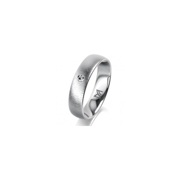 Ring Platin 950 5.0 mm sandmatt 1 Brillant G vs 0,025ct
