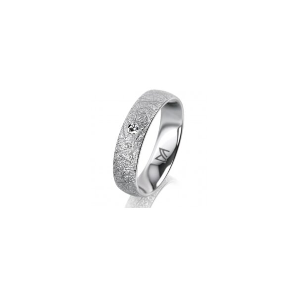 Ring Platin 950 5.0 mm kristallmatt 1 Brillant G vs 0,025ct