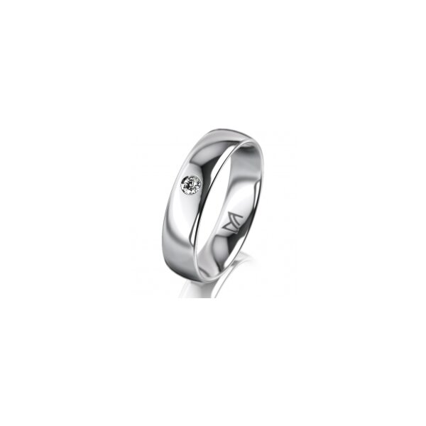 Ring Platin 950 5.0 mm poliert 1 Brillant G vs 0,050ct
