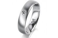 Ring Platin 950 5.0 mm l&auml;ngsmatt 1 Brillant G vs...