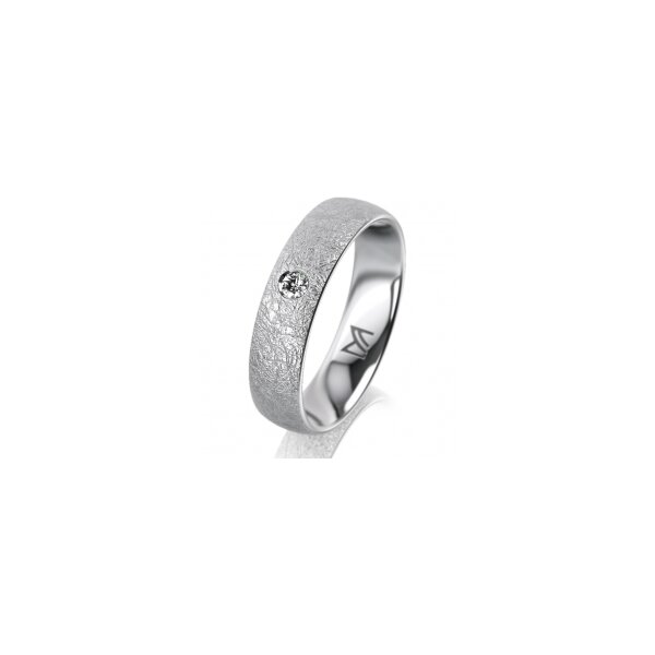 Ring Platin 950 5.0 mm kreismatt 1 Brillant G vs 0,050ct