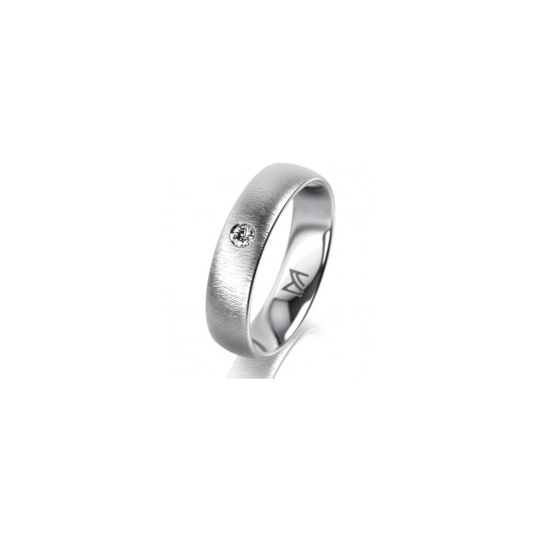 Ring Platin 950 5.0 mm sandmatt 1 Brillant G vs 0,050ct