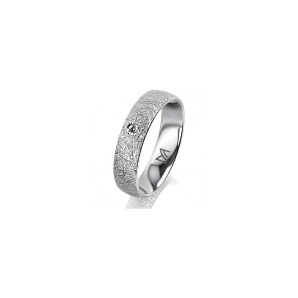 Ring Platin 950 5.0 mm kristallmatt 1 Brillant G vs 0,050ct