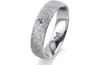 Ring Platin 950 5.0 mm kristallmatt 1 Brillant G vs 0,050ct