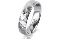 Ring Platin 950 5.0 mm diamantmatt 1 Brillant G vs 0,050ct
