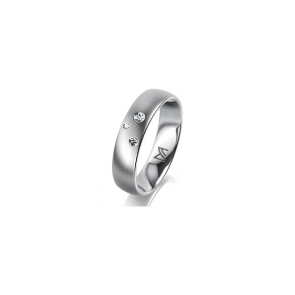 Ring Platin 950 5.0 mm l&auml;ngsmatt 3 Brillanten G vs Gesamt 0,040ct