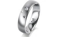 Ring Platin 950 5.0 mm l&auml;ngsmatt 3 Brillanten G vs...