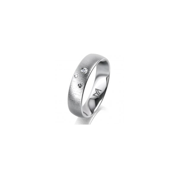 Ring Platin 950 5.0 mm sandmatt 3 Brillanten G vs Gesamt 0,040ct