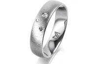 Ring Platin 950 5.0 mm sandmatt 3 Brillanten G vs Gesamt...