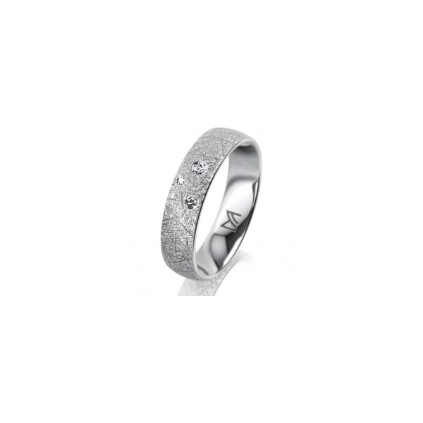 Ring Platin 950 5.0 mm kristallmatt 3 Brillanten G vs Gesamt 0,040ct