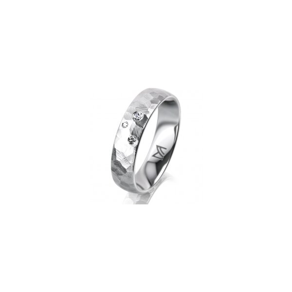 Ring Platin 950 5.0 mm diamantmatt 3 Brillanten G vs Gesamt 0,040ct