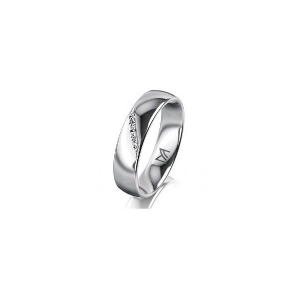 Ring Platin 950 5.0 mm poliert 5 Brillanten G vs Gesamt 0,035ct