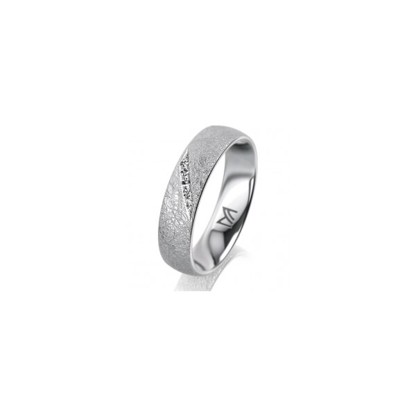 Ring Platin 950 5.0 mm kreismatt 5 Brillanten G vs Gesamt 0,035ct