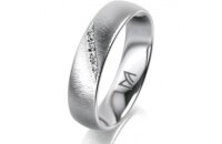 Ring Platin 950 5.0 mm sandmatt 5 Brillanten G vs Gesamt...