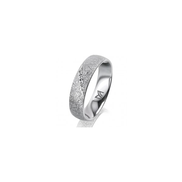 Ring Platin 950 5.0 mm kristallmatt 5 Brillanten G vs Gesamt 0,035ct