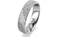 Ring Platin 950 5.0 mm kristallmatt 5 Brillanten G vs...