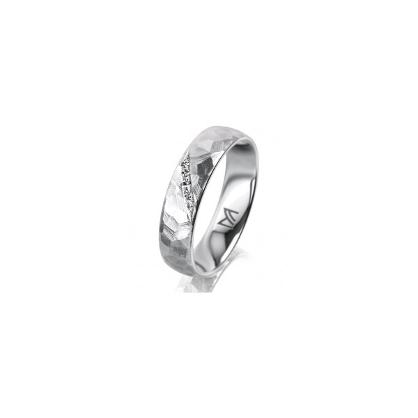 Ring Platin 950 5.0 mm diamantmatt 5 Brillanten G vs Gesamt 0,035ct