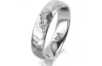 Ring Platin 950 5.0 mm diamantmatt 5 Brillanten G vs...