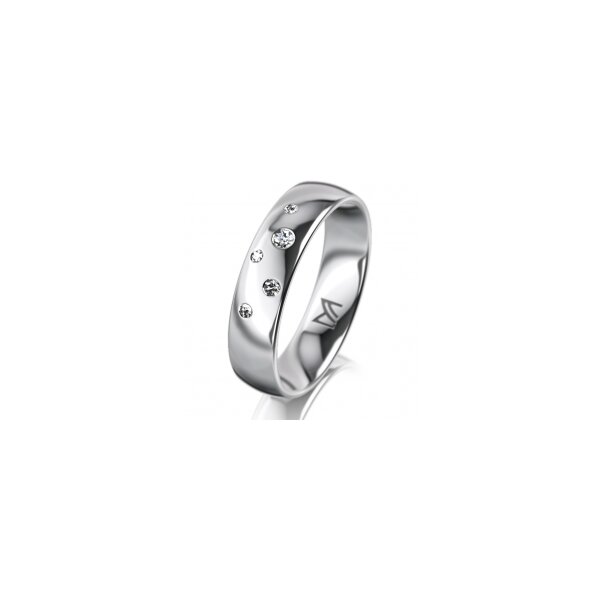 Ring Platin 950 5.0 mm poliert 5 Brillanten G vs Gesamt 0,055ct